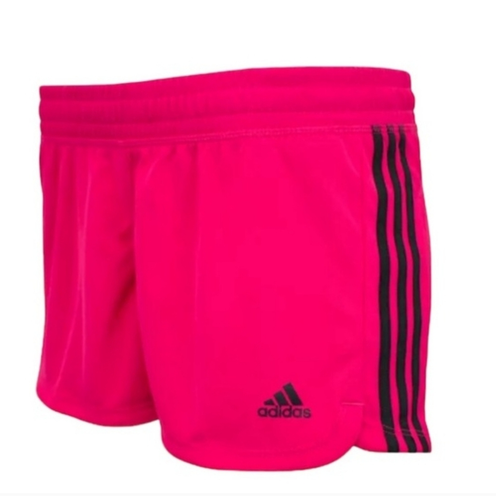 Adidas Women's Pacer 3-Stripes Hot Pink Athletic Gym Shorts Size XL K-2423